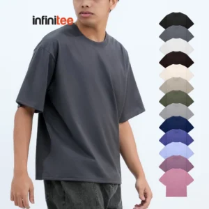 Infinitee Boxy Cropped Oversized Shirt For Men Women Plain Crop Cotton 3